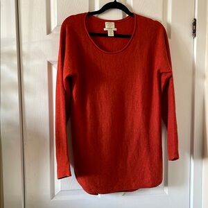 Telluride orange extra fine merino wool long sleeve tee thin sweater